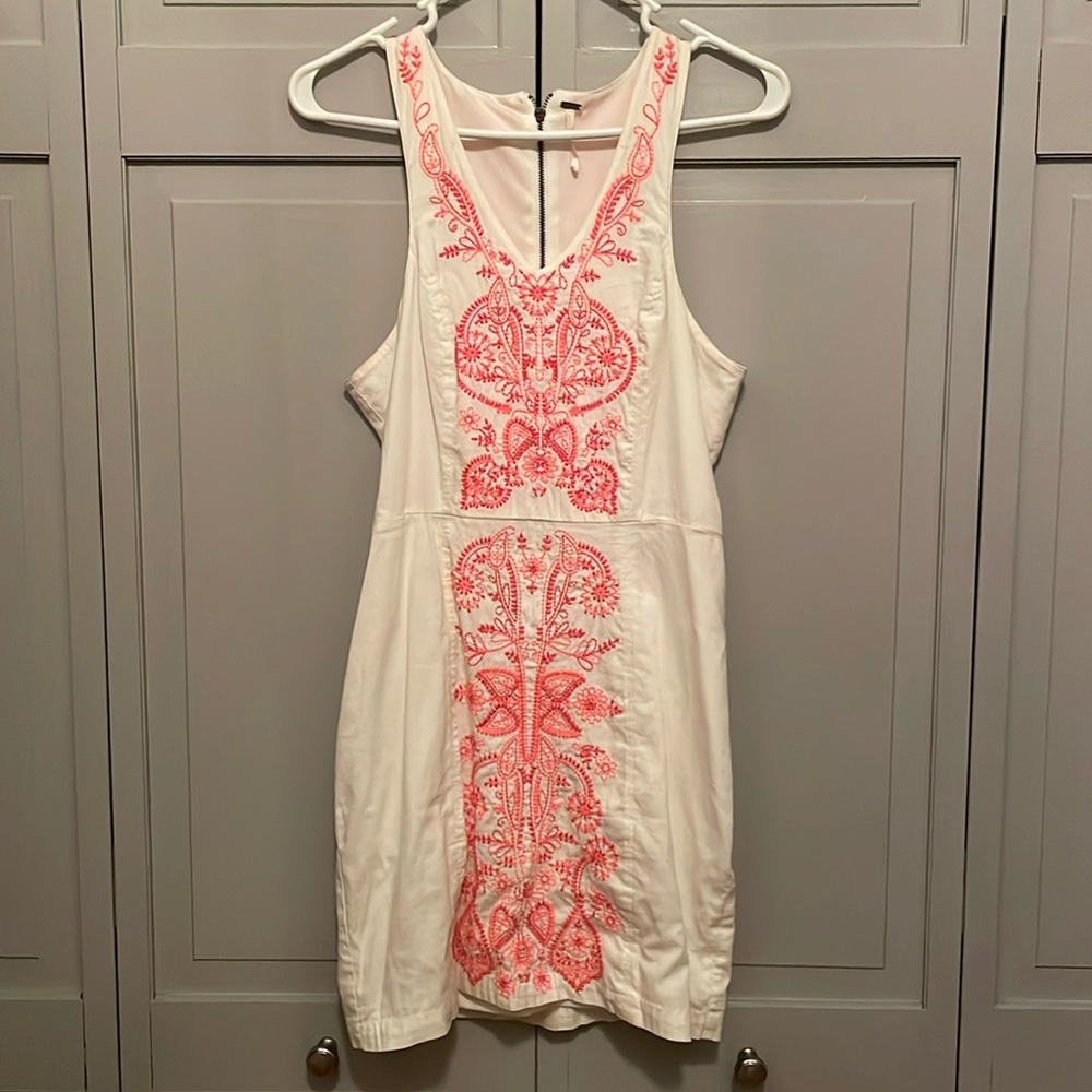 Free People Embroidered Mini Dress